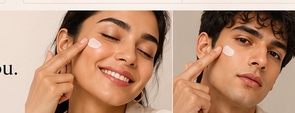 Woman applying iBEAUCO skincare